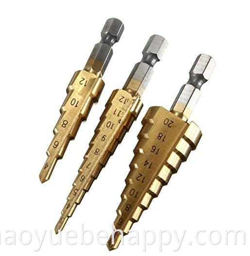 3PCS Titanium Step Drills